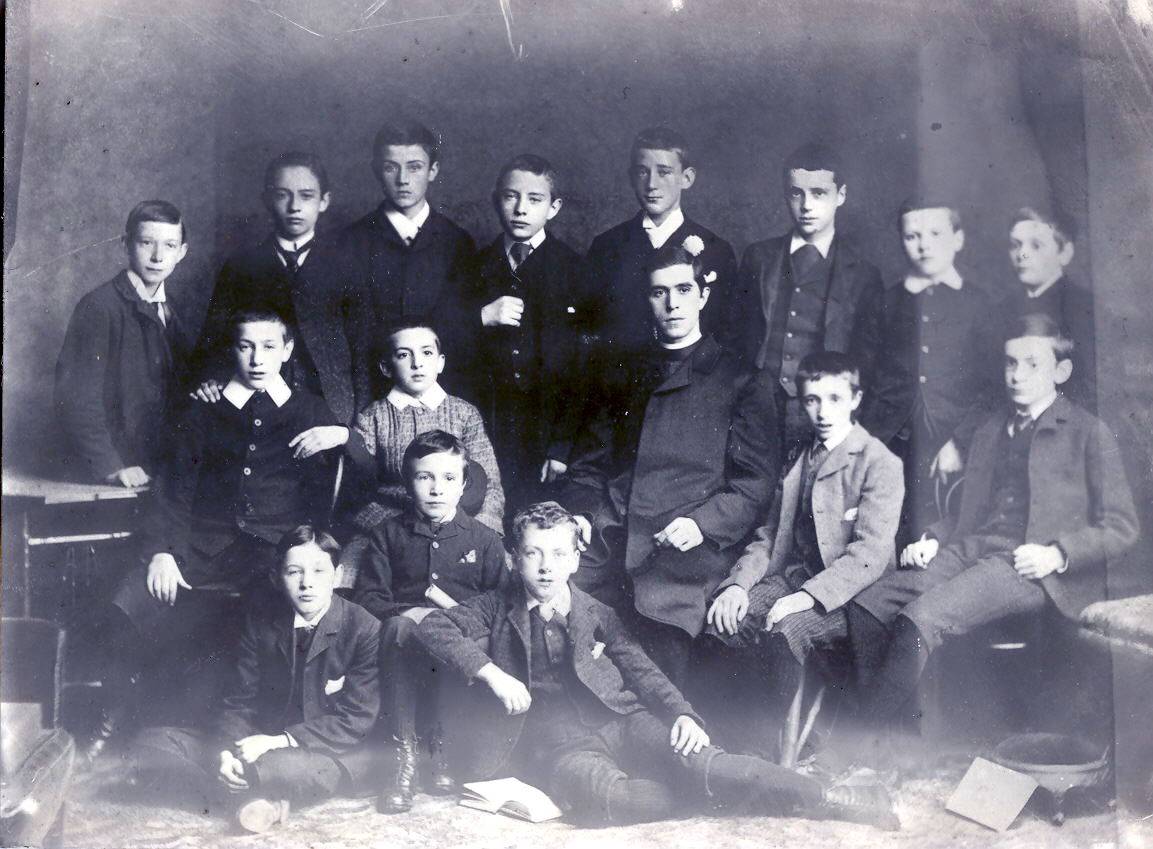 Group of Intermediate Certificate students, Westland Row CBS, 1893. Pearse is seated on the extreme right. OPW.